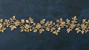 金色花卉藤蔓精美装饰边