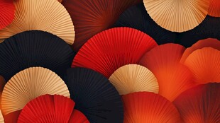 多彩折扇营造绚丽视觉效果