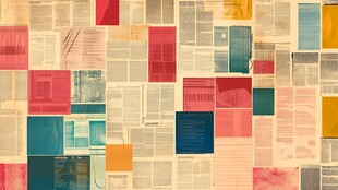 多彩拼贴风的报纸图案背景