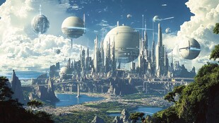 梦幻外星城市景观