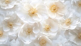 纯白花朵簇拥的唯美景致