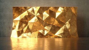 金色几何立体艺术装饰板