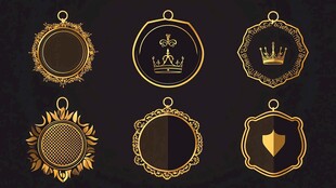 金色华丽徽章素材