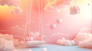 梦幻云端秋千浪漫场景