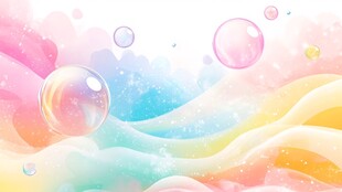 梦幻多彩泡泡背景图
