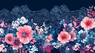花卉蕾丝图案背景装饰