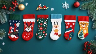 圣诞可爱袜子装饰摆件