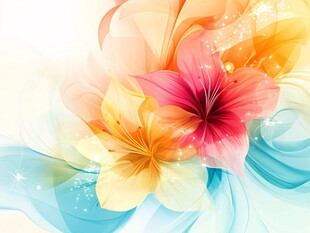 梦幻绚丽花朵背景图