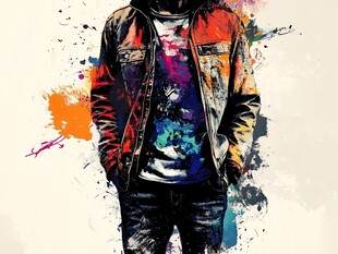 多彩涂鸦风时尚人物形象