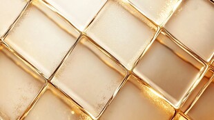 金色方格瓷砖质感特写