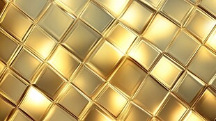 金色方块立体金属质感背景