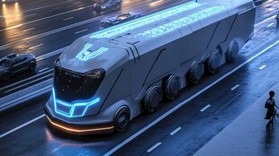 未来科幻风格的酷炫电动卡车