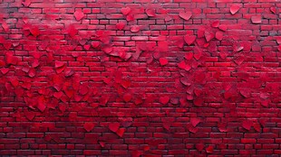 爱心红砖墙面浪漫场景