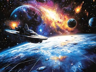 星际遨游中的神秘宇宙飞船