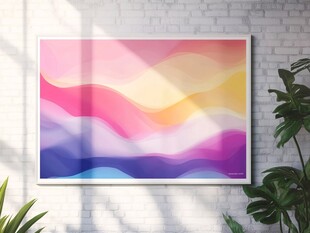 多彩抽象波浪装饰画