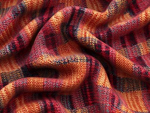 多彩格子针织面料纹理