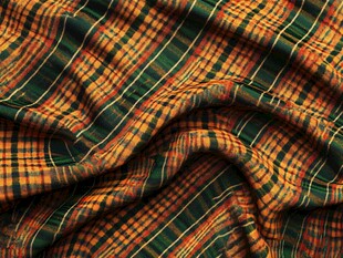 多彩格子褶皱布料纹理