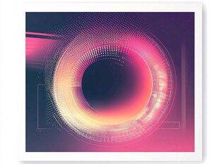 炫彩科技感环形光效背景