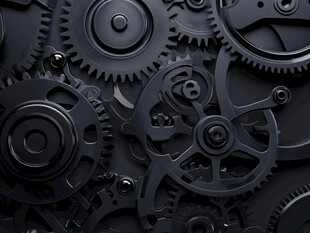 黑色机械齿轮精密组合