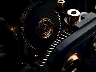精密齿轮机械细节特写