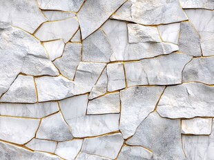 灰白碎拼石墙面纹理