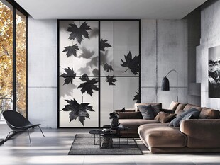 现代简约枫叶元素客厅空间