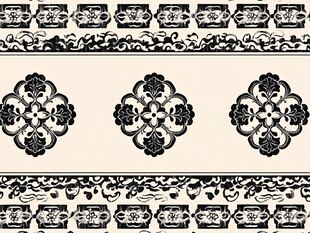 复古黑白花纹图案设计