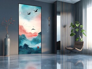 中式山水风客厅艺术装饰画