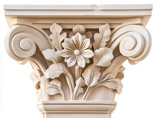 欧式雕花柱头细节特写