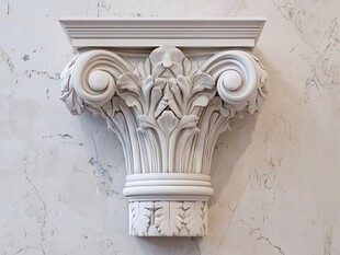 欧式大理石雕花柱头装饰