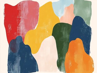 多彩抽象色块艺术图案