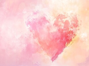 梦幻粉色心形水彩背景