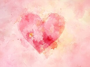 粉色水彩爱心梦幻背景