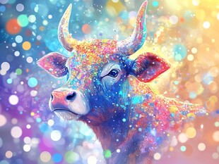 梦幻彩牛 绚丽光影艺术