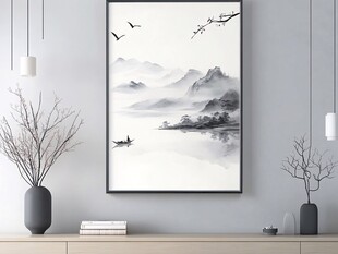水墨山水挂画 雅致空间风