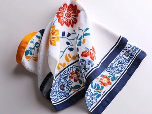 多彩花卉图案精美手帕