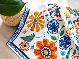 多彩花卉图案精美手帕