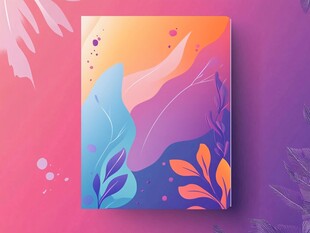 多彩抽象植物图案封面
