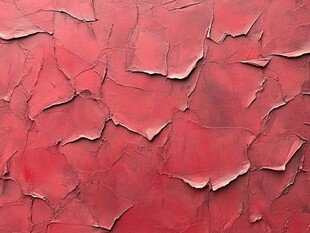 红色裂纹墙面纹理特写