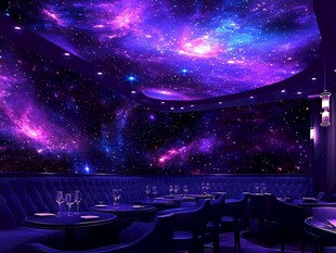 梦幻星空主题餐厅空间