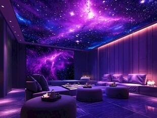 梦幻星空主题室内休闲空间