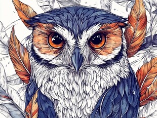 梦幻猫头鹰插画
