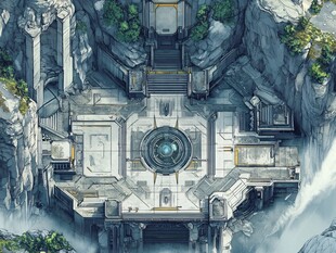 未来感山间科技建筑景观