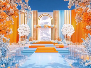橙蓝梦幻婚礼仪式场地