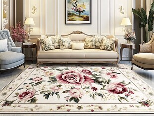 欧式客厅花卉图案精美地毯