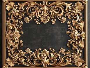 金色雕花装饰框