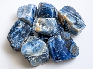 蓝纹矿石原石展示