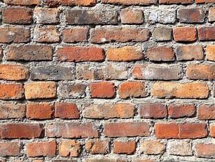 复古红砖墙面纹理特写