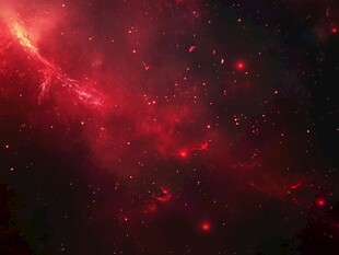 梦幻红色星空宇宙景象