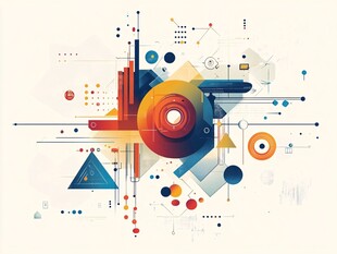 几何元素构成的抽象艺术图案